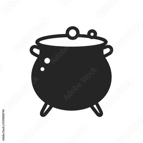 Cauldron Doodle Design on White Background