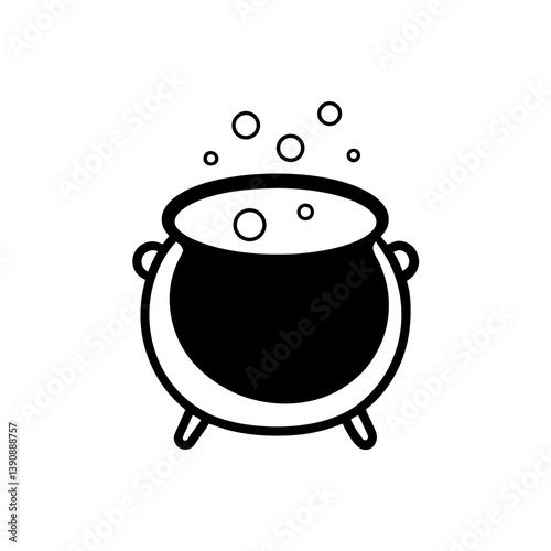 Cauldron Doodle on White Background