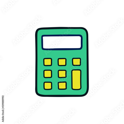Calculator Illustration on White Background