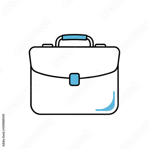 Briefcase Doodle Sketch Art on White Background