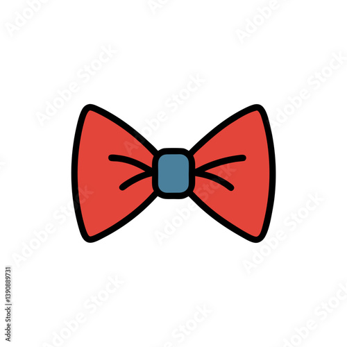 Bowtie Doodle Icon on White Canvas