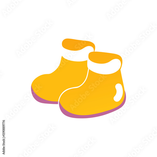 Booties Doodle Hand Drawn on White Background
