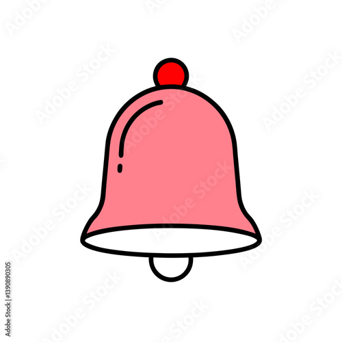 Bell Doodle Icon on White Canvas