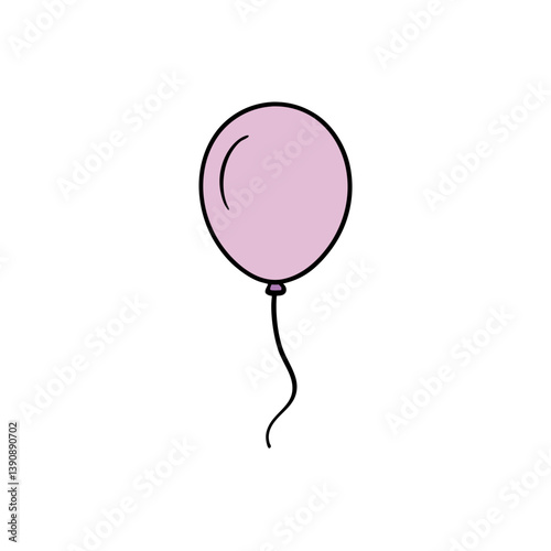 Balloon Doodle Icon on White Background