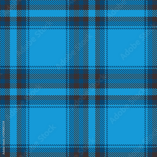 Bright dark grey and Autumn prussian blue Seamless Tartan Fabric Design