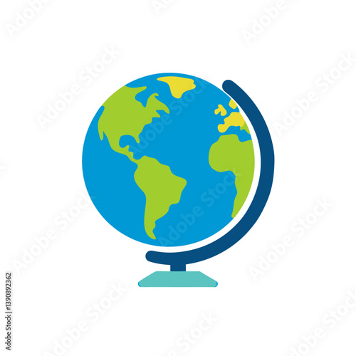 Atlas Hand Drawn Globe Sketch on White Canvas