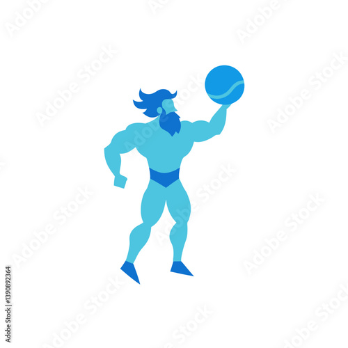 Atlas Doodle Map Illustration on White Background