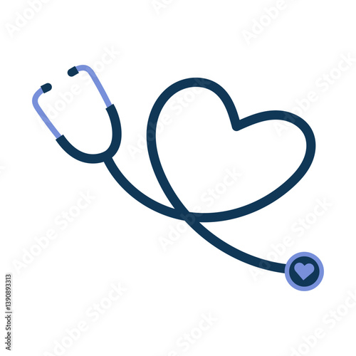 Stethoscope with Heart Shape Illustration
