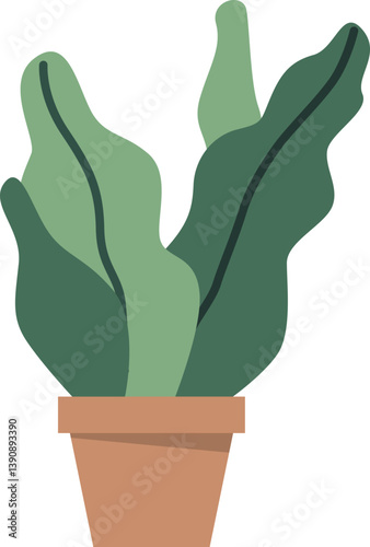 Green salad leaves in pot