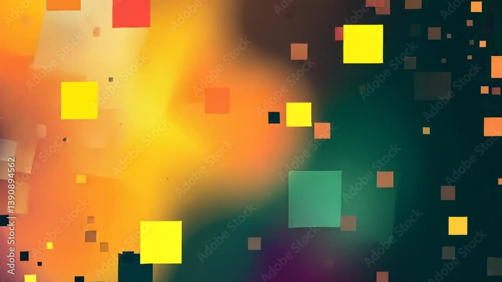 Bunte Pixelwürfel mit weichgezeichneter Tiefe