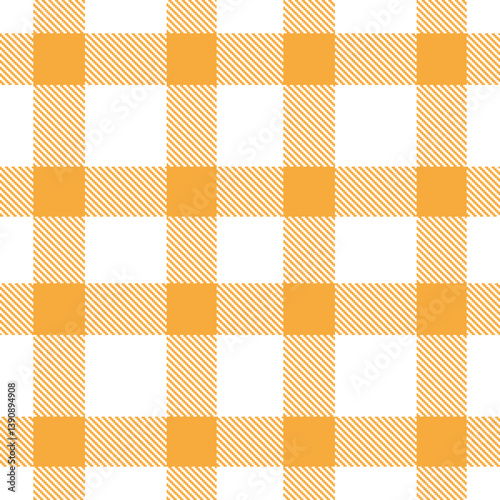 Timeless Seamless Tartan featuring Traditional white and Autumn butterscotch Fabric Design