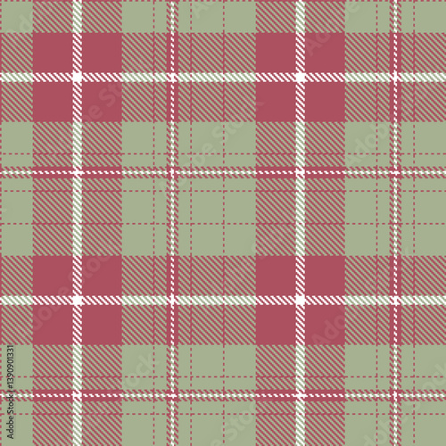 Timeless Fire light maroon & Soft greenish grey Seamless Tartan Fabric Design