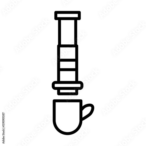 Aeropress Vector Line Icon Design