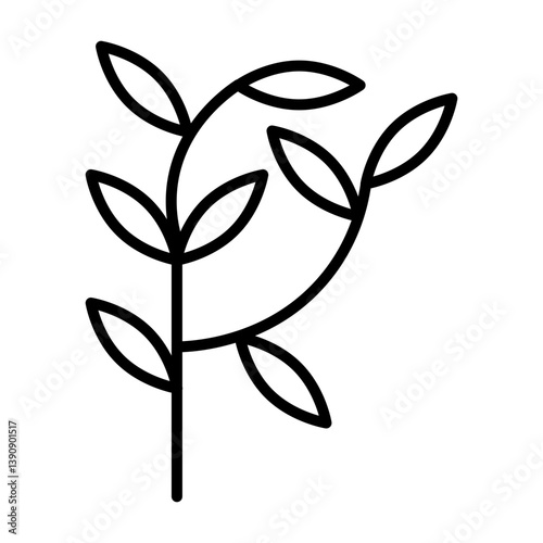 Coffer Tree Vector Line Icon Design