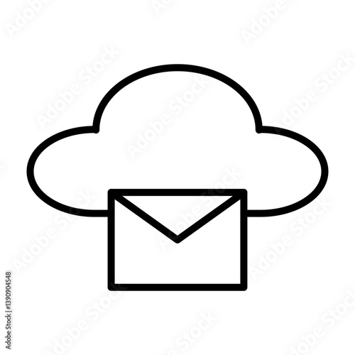 Cloud Messaging Vector Line Icon Design