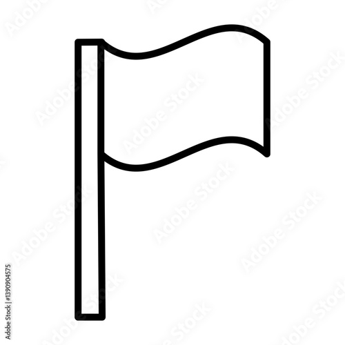 Flagged Vector Line Icon Design
