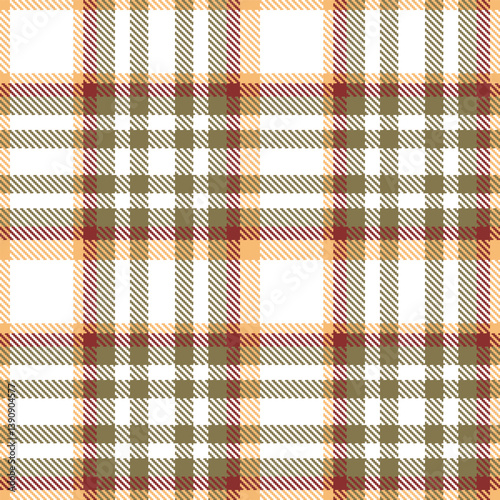 Iridescent white Seamless Tartan with Highland dull brown accents Fabric Design