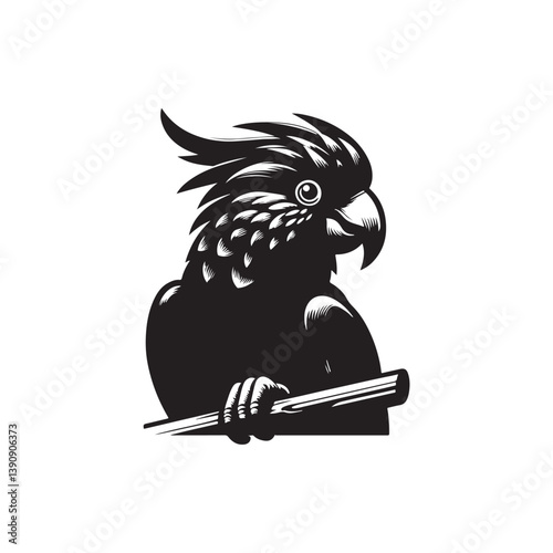 A vector illustration of a Cockatoo, perfect for nature designs, bird projects, and wildlife-related creative work. Ideal for educational materials and artistic projects celebrating exotic birds.
