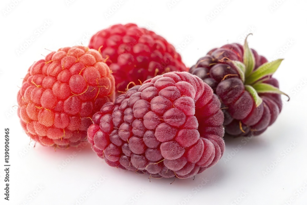 Ripe Raspberries Arranged on a Bright Background Generative AI Ripe Raspberries Arranged on a Bright Background Generative AI