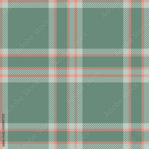 Deep blush Seamless Tartan with Muted silver accents Fabric Design