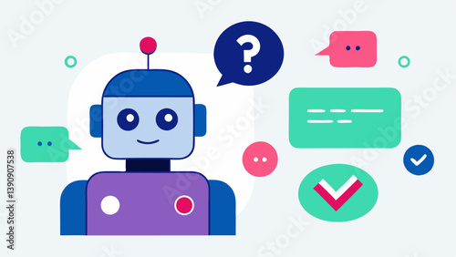 Chatbot Interacting An illustration of a chatbot engaging with a user asking questions to verify unusual transaction patterns demonstrating realtime user interaction and fraud