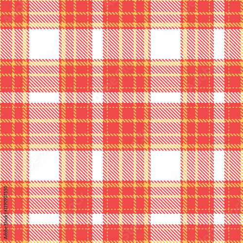 Iridescent light red Tartan patterns fabric texture. Timeless Deep butterscotch Seamless Tartan