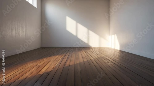 Wallpaper Mural Empty Area Featuring White Walls and Wooden Flooring Torontodigital.ca