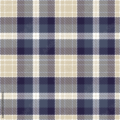 Plaid pattern seamless. Fire white & Highland putty Tartan Fabric Design. 