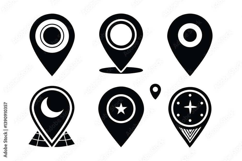 Map Pinpoint Icons - Multi Series - stock illustration Map Pinpoint Icons - Multi Series - stock illustration