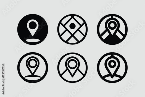 Map Pinpoint Icons - Multi Series - stock illustration