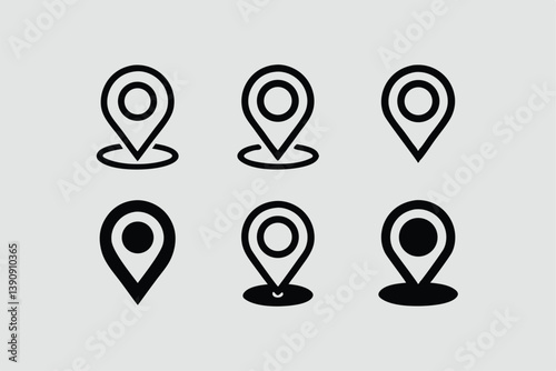 Map Pinpoint Icons - Multi Series - stock illustration