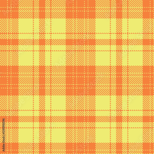Dusky dusty orange and Sandy custard Seamless Tartan Fabric Design