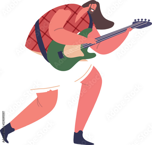 Musician playing guitar rock music