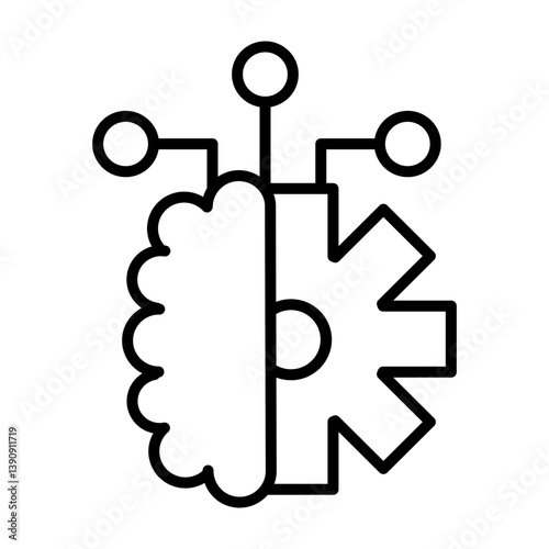 Machine Learning Vector Line Icon Design