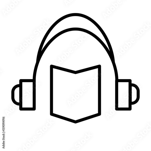 Audio Book Vector Line Icon Design