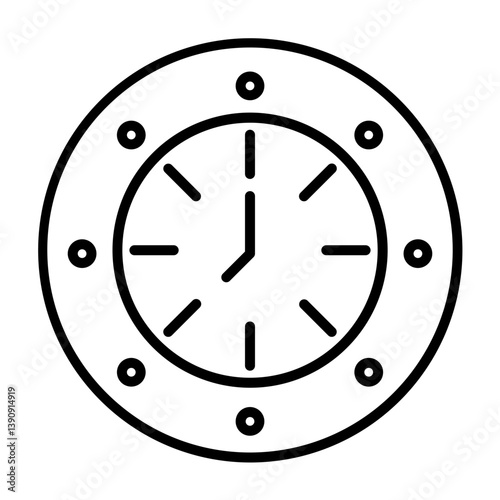 Hours Vector Line Icon Design