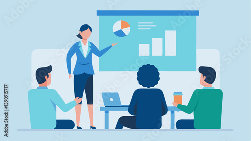 AI Compliance Meeting A consultant presenting to a corporate team with visuals of regulatory documents and ethical standards projected behind them emphasizing the importance of
