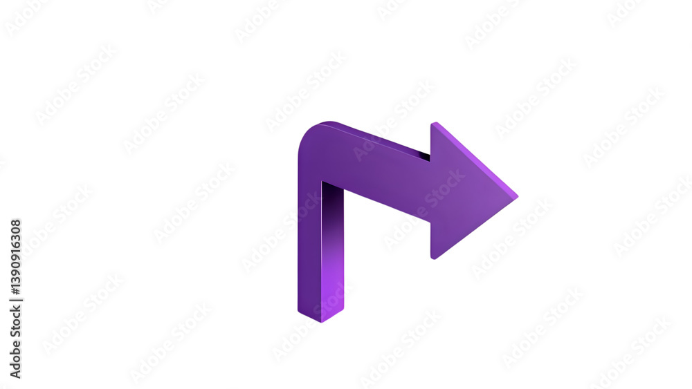 3D Purple Curved Arrow Isolated on Transparent 3D Purple Curved Arrow Isolated on Transparent