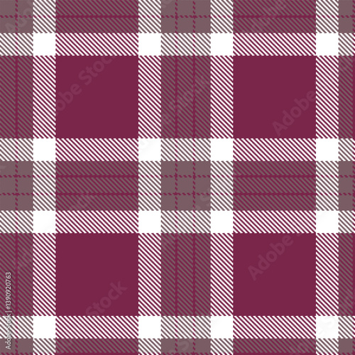 Timeless Seamless Tartan featuring Metallic purplish grey and Vivid merlot Fabric Design