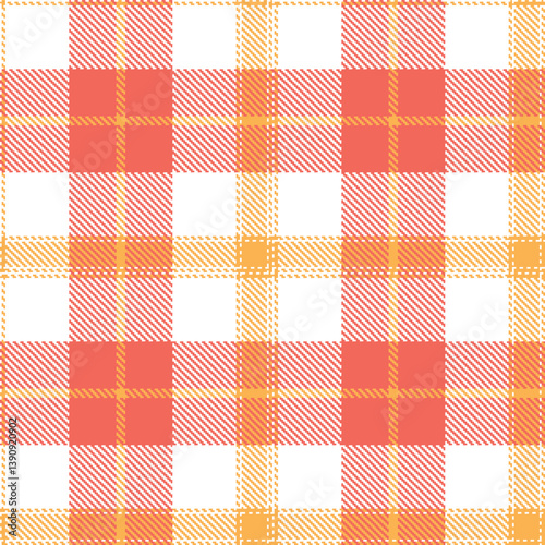 Timeless Pale white & Pastel butterscotch Seamless Tartan Fabric Design