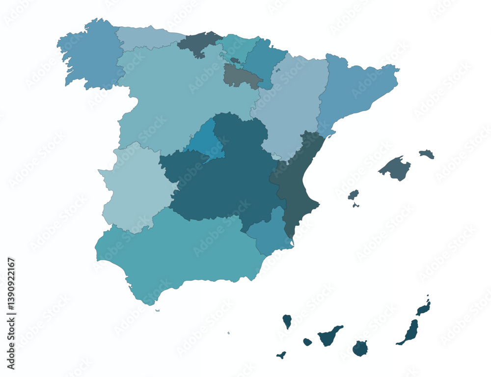 Obraz premium Set maps of Spain with provinces