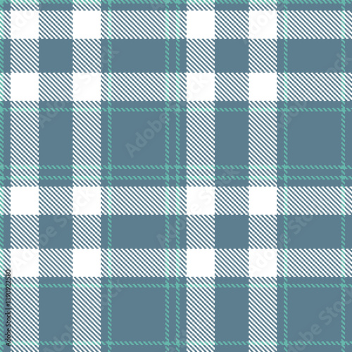 Timeless Seamless Tartan featuring Cool blue grey and Vintage dull teal Fabric Design