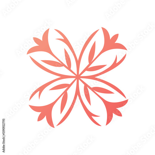Floral-inspired traditional Kyrgyz ornament with ornamental swirls. Elegant symbol of nomadic heritage. Great for textiles, folk art, and Eastern-themed design.