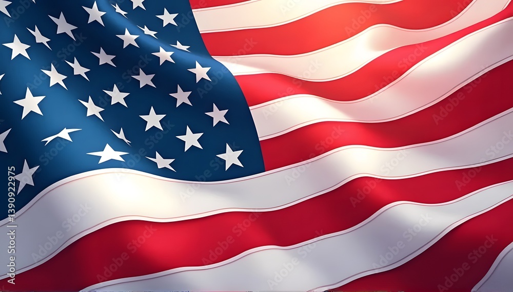 Obraz premium Close up of a stars and stripes USA flag