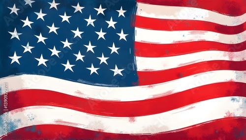 Wallpaper Mural Close up of a stars and stripes USA flag Torontodigital.ca