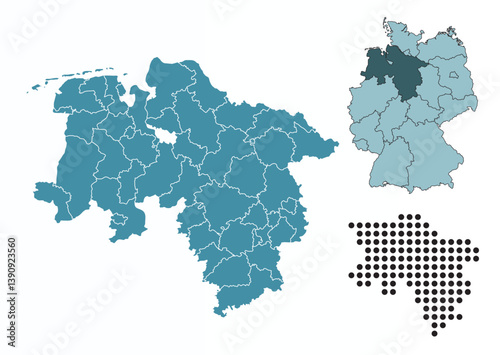 Set maps of Lower Saxony province