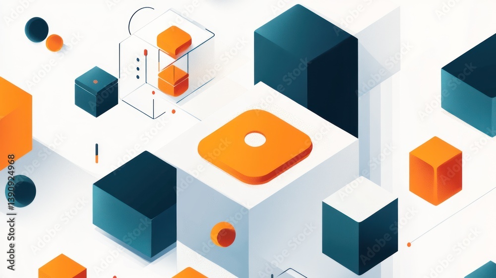 Obraz premium Abstract Geometric Shapes Composition