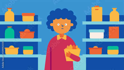Grocery Aisle A grocery aisle filled with countless variations of a single item like pasta different shapes colors and brands with a shopper looking lost holding two packages with