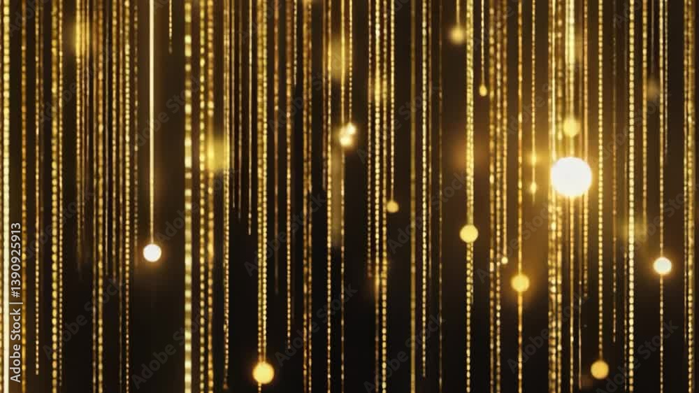 gold shiny lines flow matrix celebration video motion