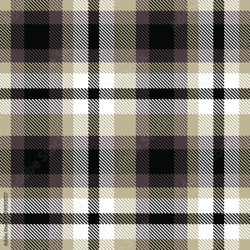 Autumn putty Tartan patterns fabric texture. Timeless Vintage dark grey Seamless Tartan